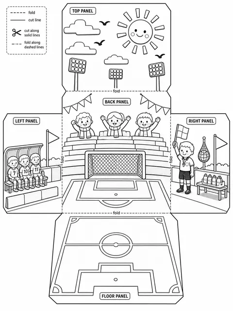 Kids Foldable Diorama Template Generator — printable template on Readkidz