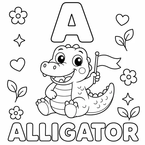 Kids Alphabet Coloring Page Generator — printable template on Readkidz