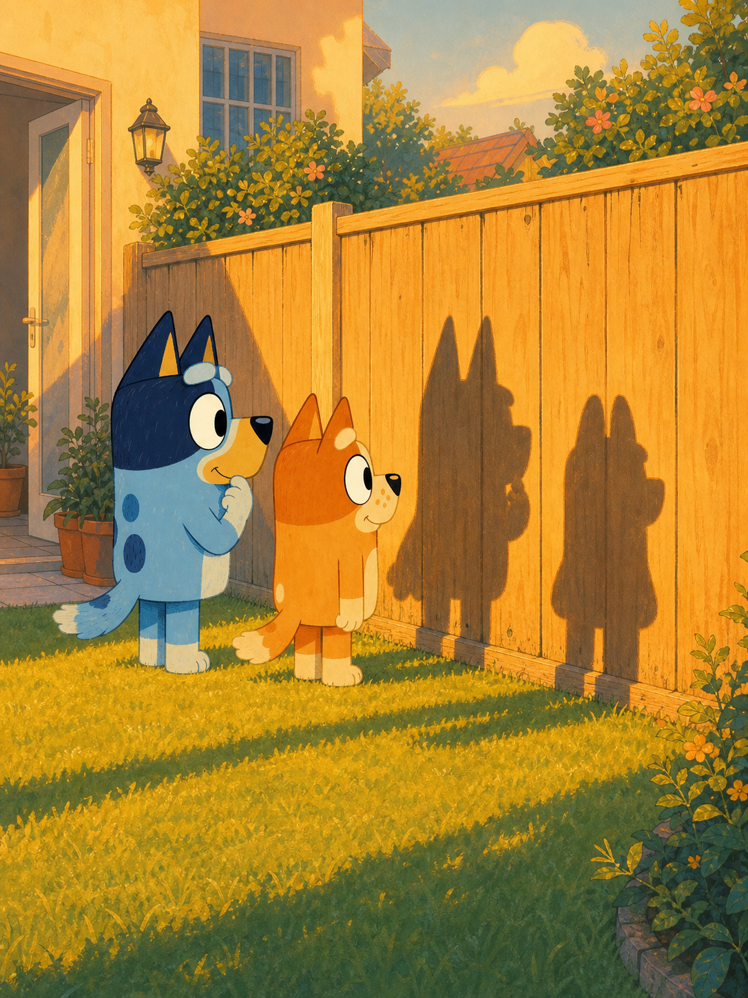 Bluey a Bingo příběh se stíny (ukázka IP — neindexovat) — ilustrace na straně 7