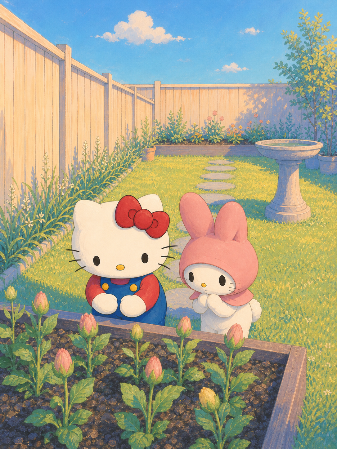 Hello Kitty and My Melody's Button Garden