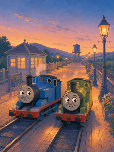 Thomas and Percy train story (IP demo — not for indexing) — free picture book cover