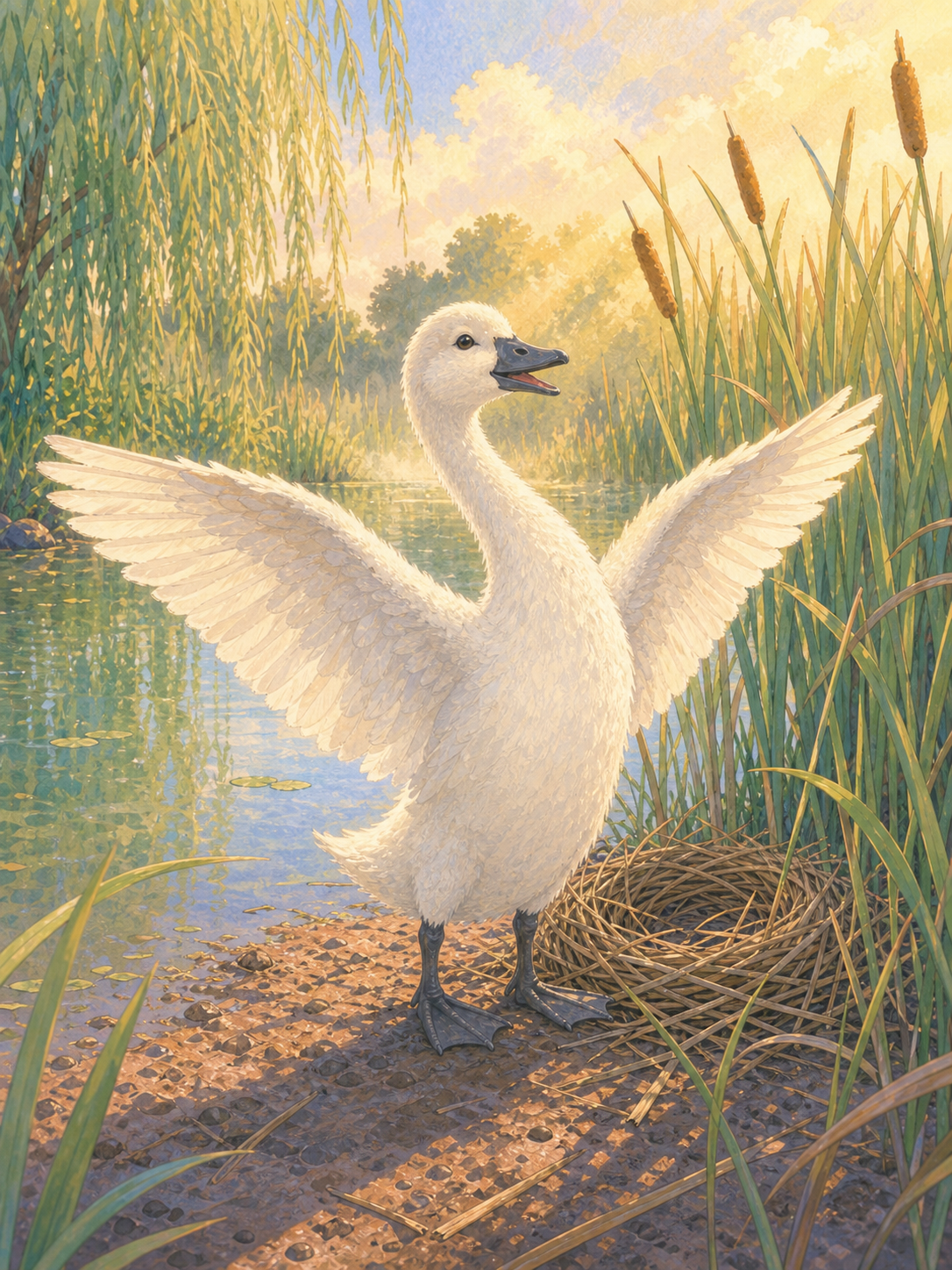 Ošklivé káčátko pohádka pro děti — ilustrace na straně 8