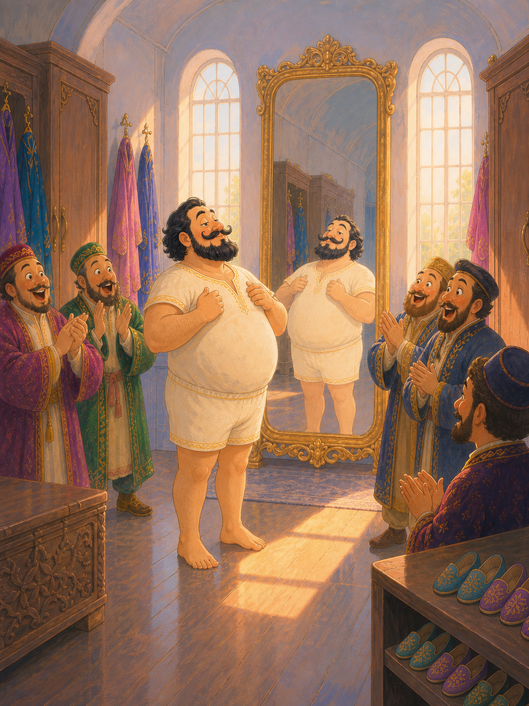 Emperor's New Clothes story for kids maker — example page made with Readkidz