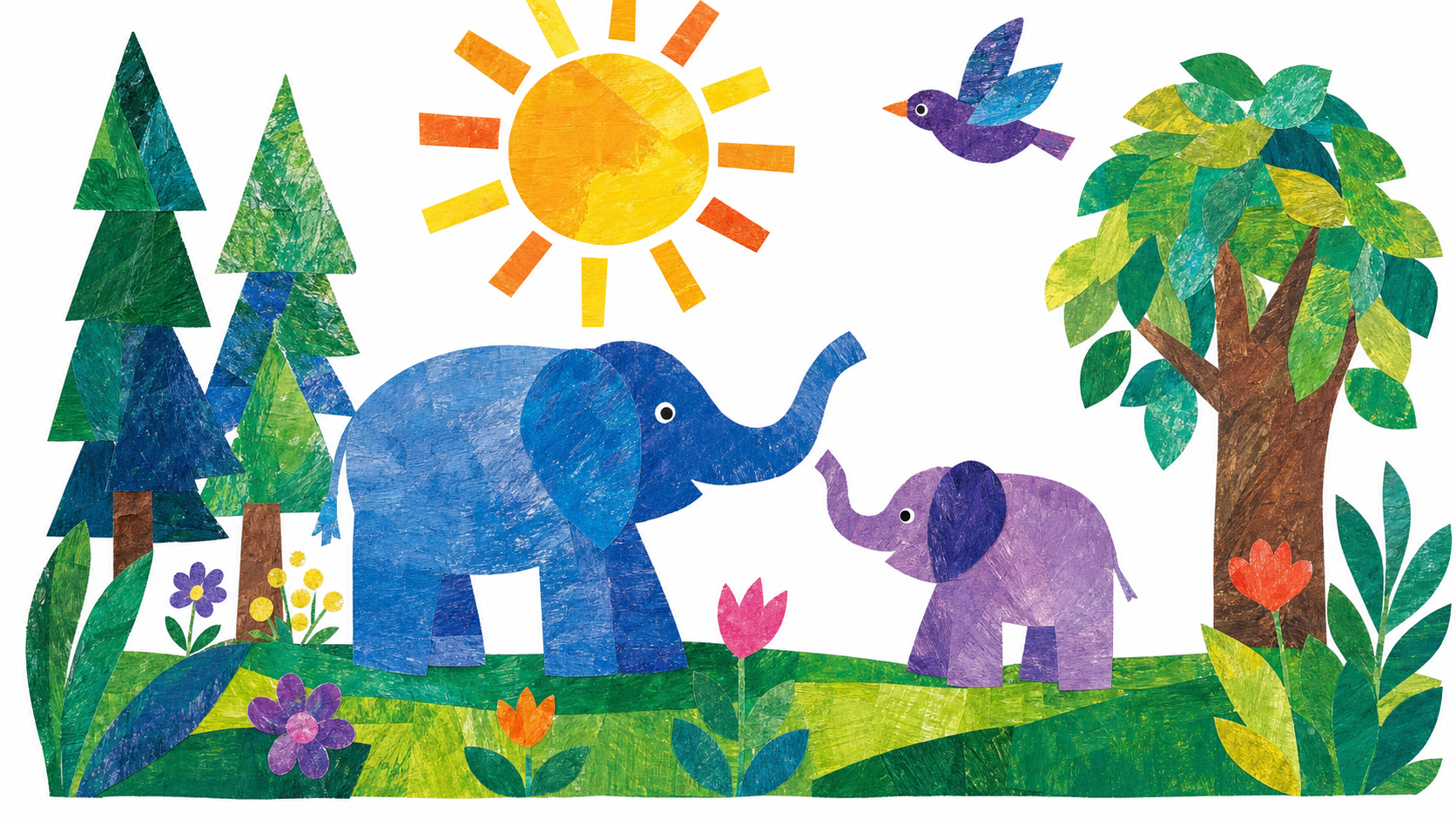 Hand-Painted Paper Collage — a children's book illustration style in Readkidz