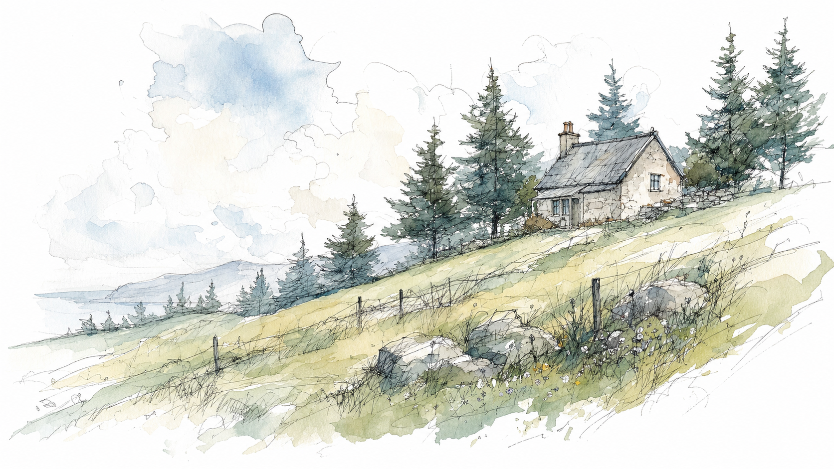 Delicate Sketch Watercolor — a children's book illustration style in Readkidz